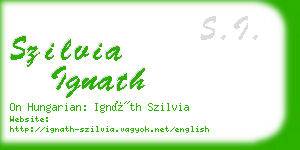 szilvia ignath business card